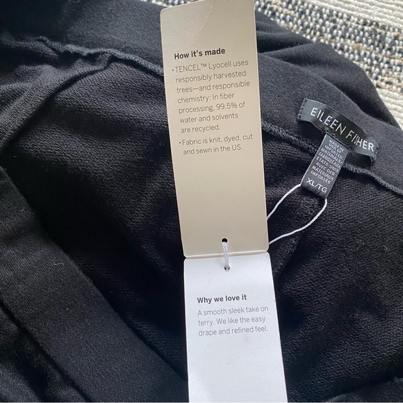 Eileen Fisher Black Tencel Stretch Terry Pull On Pants XL - Picture 10 of 14
